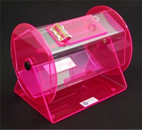 Mini Fluorescent Red Acrylic Raffle Drum